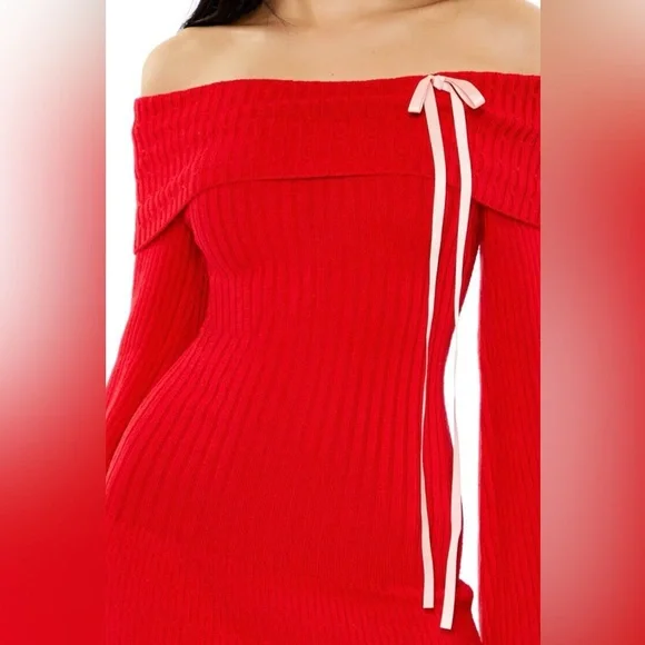 Bow Sweater Mini Dress - Picture 5 of 5